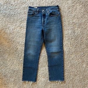 Levi’s Medium Blue Cropped 501 Jeans